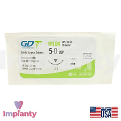 GDT Dental Mon0fiIament Nylon Thread 12pcs Blue SteriIe Individual Packs 75cm