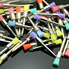 200 Pcs Dental White&Colorful Nylon Latch Flat Polishing Polisher Prophy Brushes