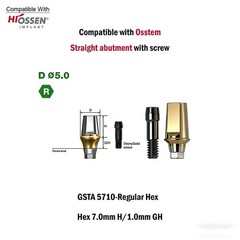 1pc Dental Titanium Straight Abutment Ti Cemented Abutment for Osstem Hiossen TS
