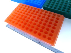 96-well reversible PP tube rack for 0.5, 1.5, & 2.0mL microtubes – LOT OF 5