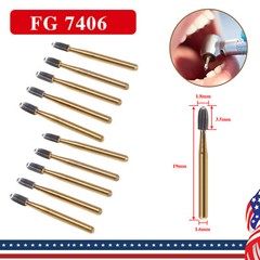 10 Pcs Dental Tungsten Carbide Burs Trimming & Finishing Bur 7406 19mm Egg shape