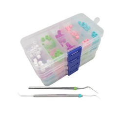 100 Pcs/Box Dental Mixed Color Instrument Code Ring Plain Tool Ring Small Size