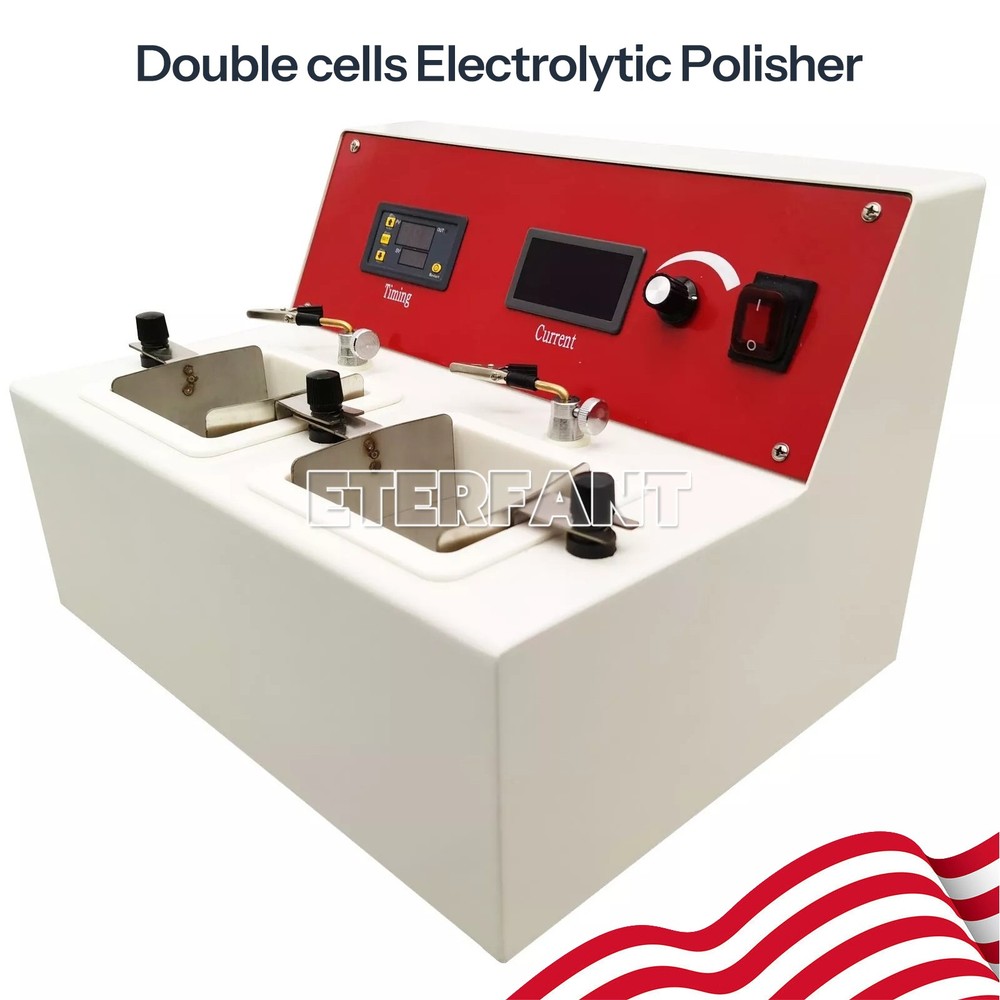 Dental Lab Electrolytic Polisher Unit with Two Electrolytic Cells/Positive Swing
