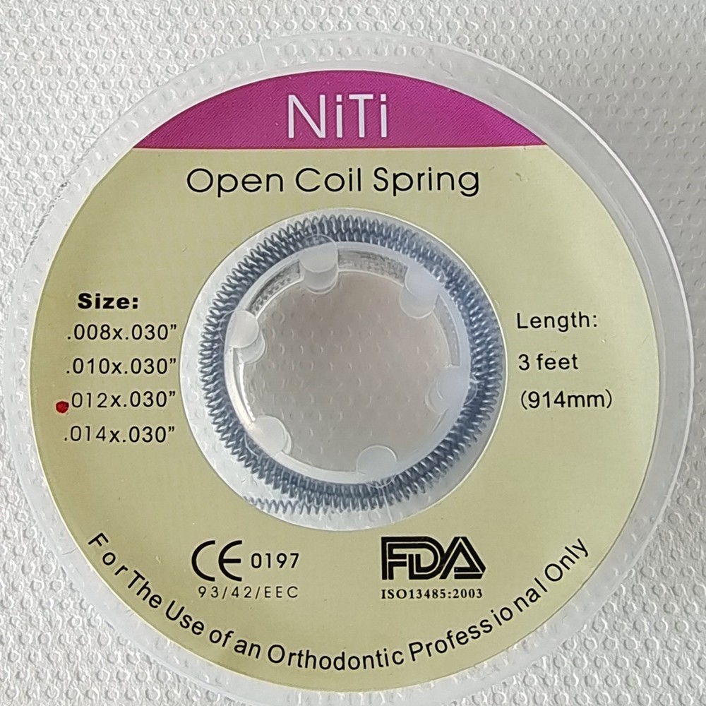 Ortodoncia dental NITI resorte espiral abierto 008/010” 014/012*030″ 914mm