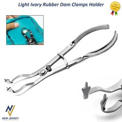 Dental Rubber Dam Endo Kit Brinker Clamps 12PCS Clamps Set With Tray Ivory Plier