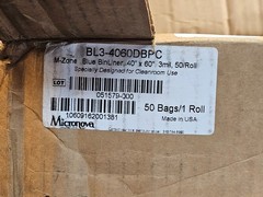 (QTY 50 Liners) Micronova M-Zone BL3-4060DBPC Blue BinLiner 40″ x 60″ 3mil