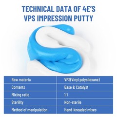 2x400g (Base+Catalystst)/12x25g Dental Putty Fast Set PVS VPS Impression Trays
