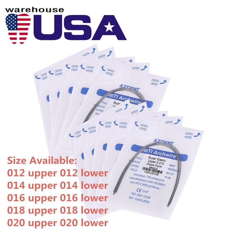 AZDENT Dental Ortho Super Elastic Niti Arch Wire Round Ovoid Form 12/14/16/18/20