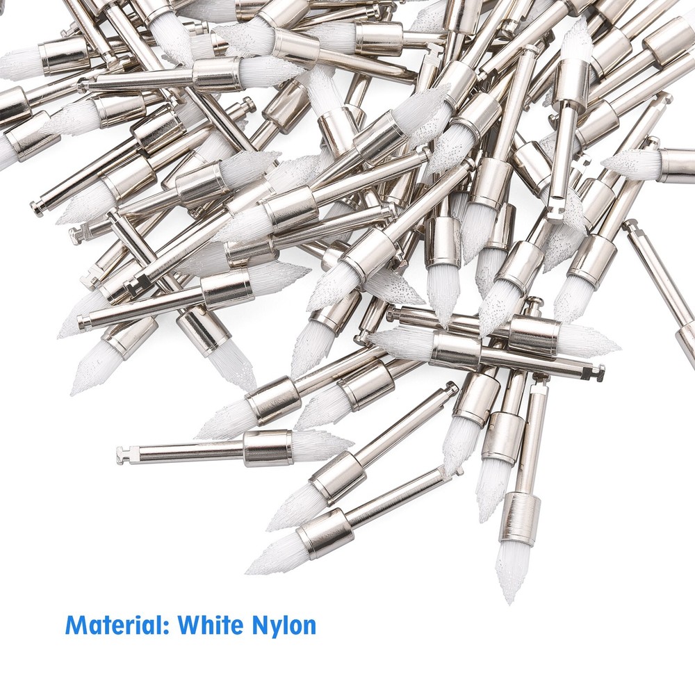 Disposable Dental Prophy Polishing Brush Latch Tapered Type White 100Pcs/Box