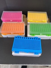 VWR Tube Rack with Lid Reversible Holds 0.2 – 1.5 ml Tubes Asst Colors 10 Racks