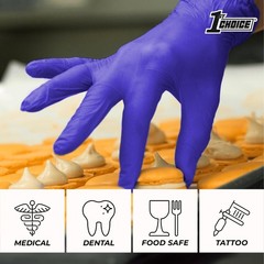 Medium Nitrile Gloves Indigo Blue 3 Mil Latex Free Disposable Work Gloves