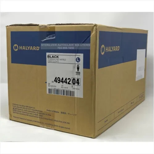 Halyard Black Nitrile Exam Gloves 49442 – CASE of 1000 LARGE