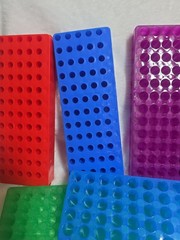 NEW 6 PACK Double Sided Modular Test Tube Racks – Multiple Colors 60 Slots