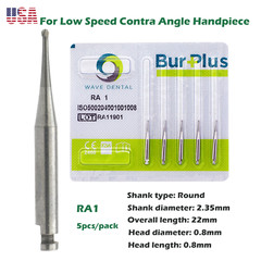 Wave Dental Carbide Bur Round for Slow Speed Latch Handpiece RA 1 2 3 4 5 6 7 8