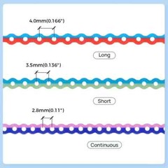 15 Color Dental Orthodontic Elastic Rubber Power Chain Double Color