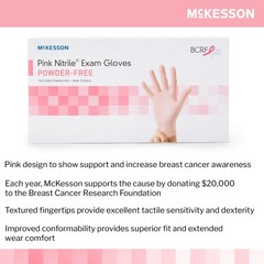 McKesson Pink Nitrile Nitrile Exam Glove Standard Cuff Length SMALL 250 per Box