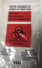 Specimen Transport Biohazard Bags 6x9x8x2 Mil with pocket Case Of 1000