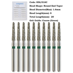 Dental Diamond Burs FG Round End Taper 856 850 Super Coarse Fine High Speed Burr