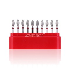AZDENT Dental Diamond Burs FG Burs Football Shape Fine 379-023F/368-023F Red USA