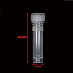 20x Small Plastic 1.5ml Small Vials Screw On Cap Clear Test Tube Mini Lab Bottle