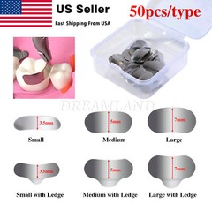 50Pc Dental Metal Matrices Matrix Band Sectional Contoured Refill S/M/L 35μm
