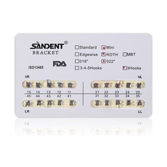 10 Packs SANDENT Dental Orthodontic Brackets Braces Mini Roth 022″Slot 3 Hooks
