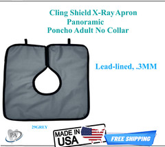 Dental X-Ray Apron Cling Shield® Pano Cape Apron .3 mm, Lead Lined, Gray, USA