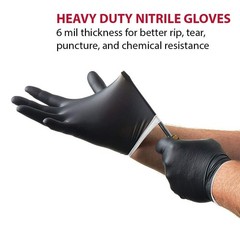 Venom Steel Industrial Nitrile Gloves, Chemical Resistant Disposable Black Glove