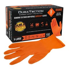 Duratection 8Mil Super Duty Diamond Textured Nitrile Gloves, Box of 100, X-Large