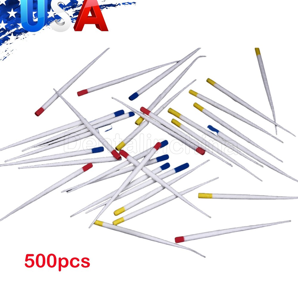 500PCS Dental Absorbent Paper Point puntas de papel absorbente endodoncia F1F2F3