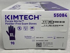 (90/Pk) KIMTECH Disposable Nitrile Exam Gloves – Size X-Large – Purple 55084