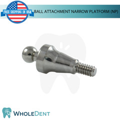 5x Straight Ball Attachment Narrow Platform Ø3.8mm Conical Hex 2.25mm System
