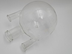 Pyrex Glass 3000mL 3-Neck Vertical Round Bottom Flask Clear-JNT Tooled Neck USA