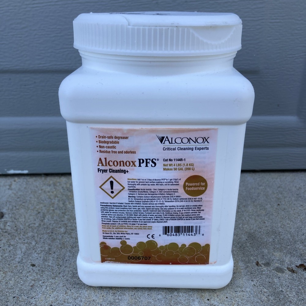 Alconox PFS Fryer Cleaning Cleaner 4 lbs Makes 50 Gallons Foodservice Noncaustic