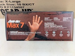 Ambi-dex® Max 7 2940 Disposable Nitrile Gloves Powder Free Textured 7 mil Orange