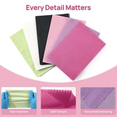 Dental Bibs, Disposable Dental Bibs Fuchsia, 125 Pack Waterproof Dental Bib f…