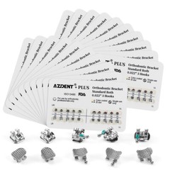 10X AZDENT Plus Dental Orthodontic Brackets Braces Roth.022 Hook 3 4 5 Mesh Base