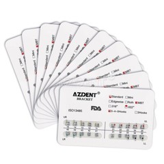 10 X Dental Orthodontic Bracket Braces Standard MBT Slot 0.22 Hooks 3-4-5 AZDENT