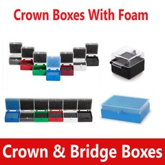 Dental Lab Rigid Crown Box 1″ or 2″ Rigid Box Pre Packed w/Foam, Assorted Color