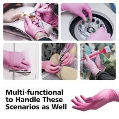 Disposable Gloves for Women, Pink Vinyl Gloves Disposable Latex Free for Cook…