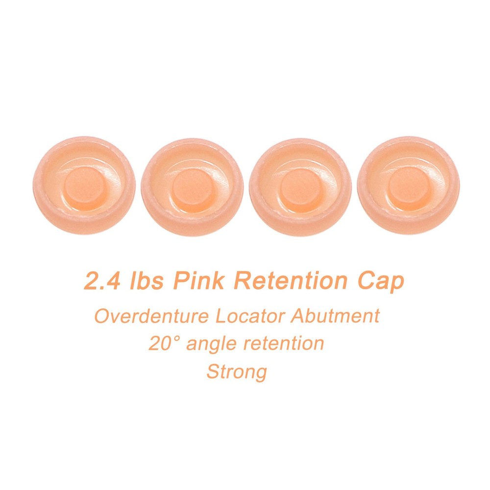 US Color Coded Retention Cap Inserts 0.8/1.2/2.4lbs for Locator Overdenture 4Pcs