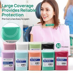 3Ply Dental Patient Bibs 50pcs Waterproof Bibs Medical Tattoo Towel Cover 13×18″