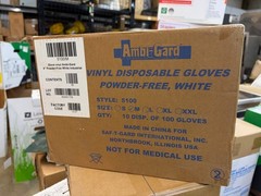 Case of 1000 Ambi-Gard Powder Free Industrial Disposable Vinyl Gloves 5100/M
