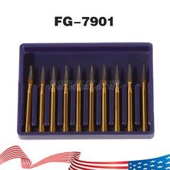 10 Pcs Dental Tungsten Carbide Trimming & Finishing Burs Drill Smooth FG 7901
