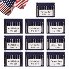 100/Pk Dental Midwest FG #330 Shank Pear Shaped Carbide Burs Bulk 19mm