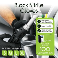 Inspire Black 4.5 Nitrile Disposable Gloves – Black – Box Of 100 – XL