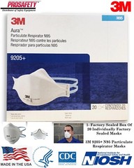 NEW 20- 3M 9205+ Aura N95 Particulate Respiratory Protection Face Masks USA MADE
