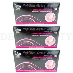Lot of 3 – Clear Vinyl Powder-Free Large Disposable Gloves – 100 ct Each