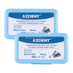 AZDENT 50set Dental Orthodontic Monoblock Buccal Tube MBT Roth 022 1st 2nd Molar