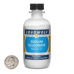 Sodium Gluconate / 4 Ounce Bottle / 99% Pure USP-FCC Food Grade / Fine Powder